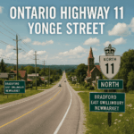 Ontario Highway 11: towns and hamlets on Yonge Street