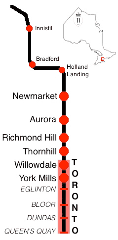 The part of Highway 11 and Yonge Street